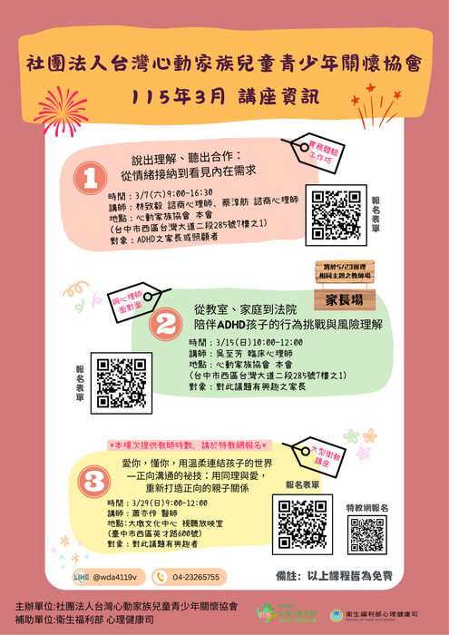 ADHD相關主題講座及工作坊圖片